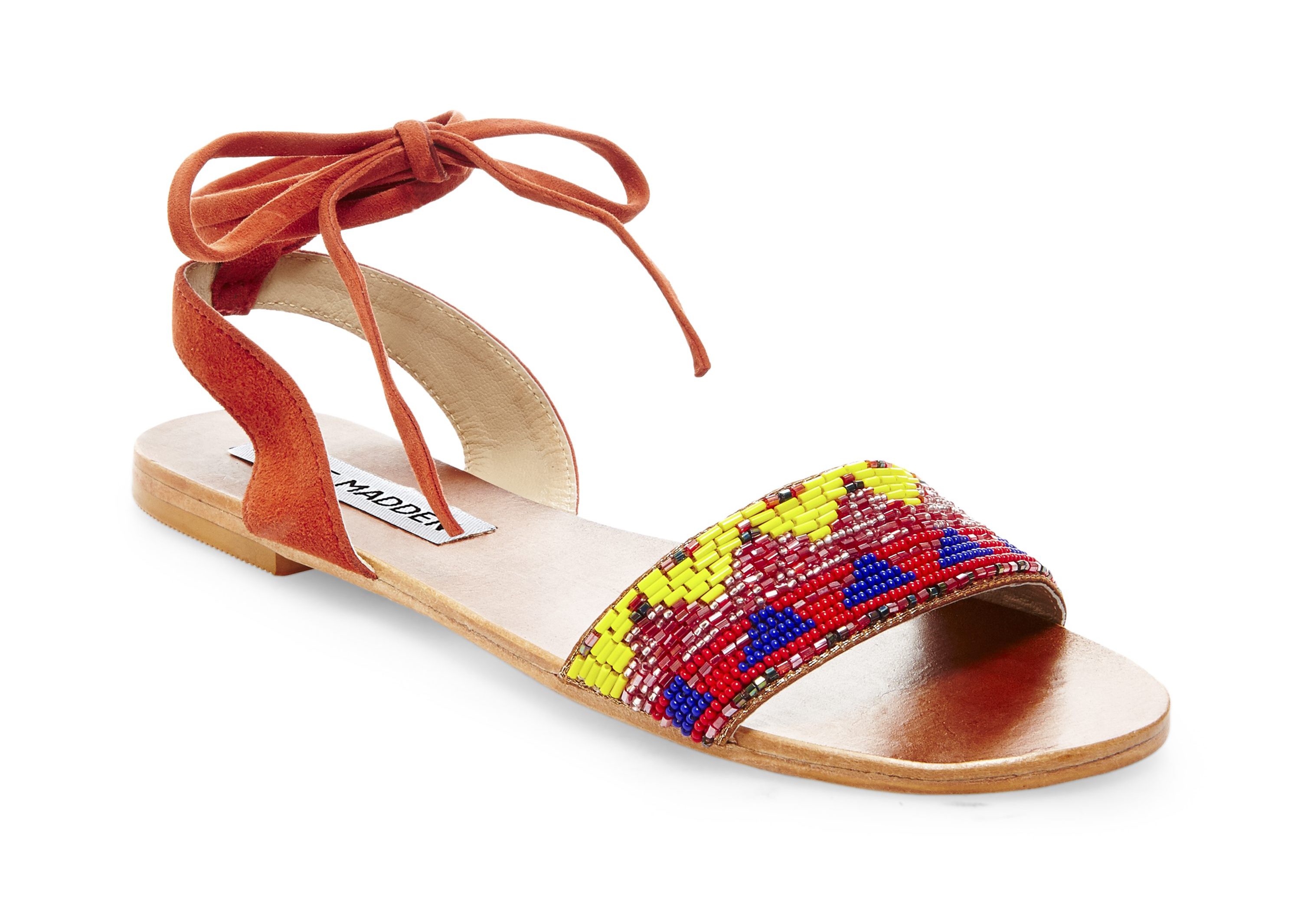 Sandalia Steve Madden. Modelo Shaney bright. Lace-up multi flats color.